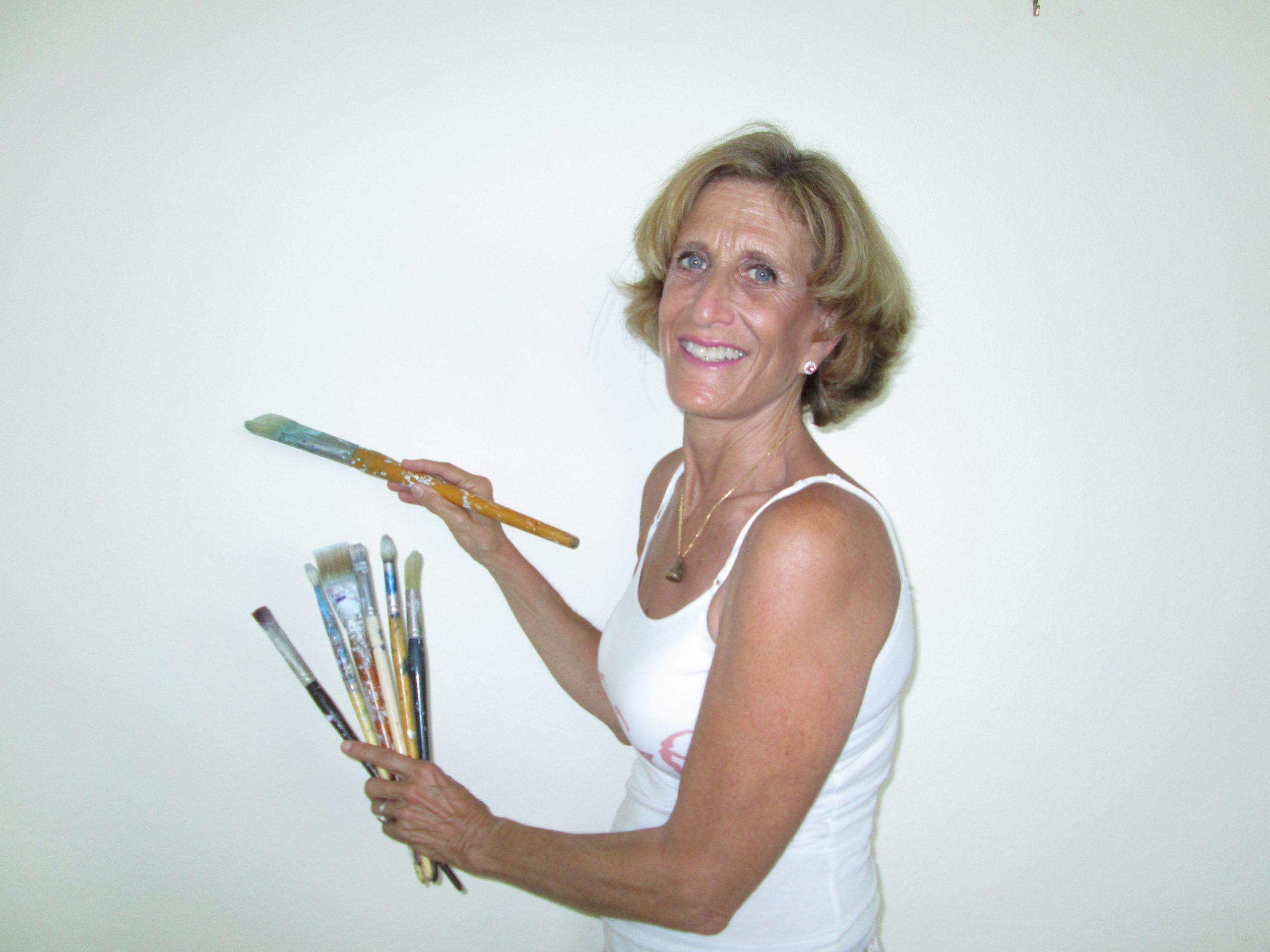 Jill Karlin &mdash; painting in the studio